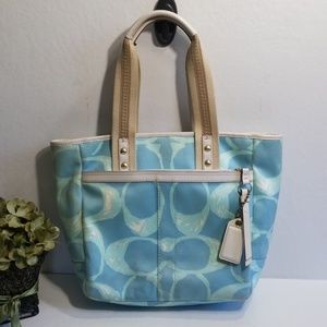 Blue Coach Canvas Tote